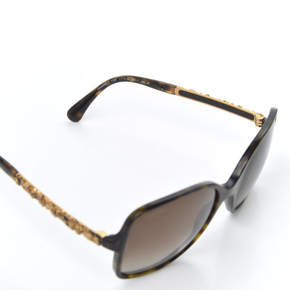 Chanel Acetate Polarized Bijou Square Sunglasses 5355 Tortoise 6 of 8