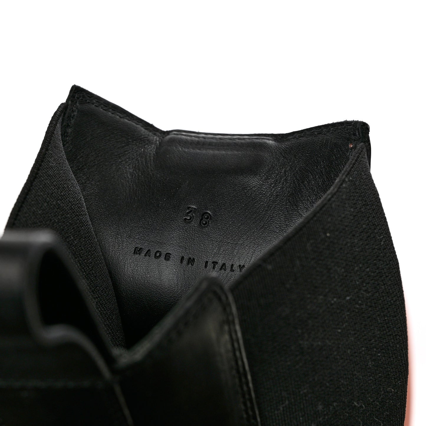 Calfskin The Tire Chelsea Boots 38 Black Peachy
