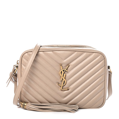 Saint Laurent Calfskin Matelasse Monogram Lou Camera Bag Dark Beige 1 of 9
