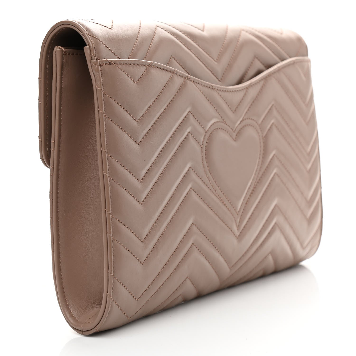 Gucci Calfskin Matelasse GG Marmont Clutch Porcelain Rose 3 of 9