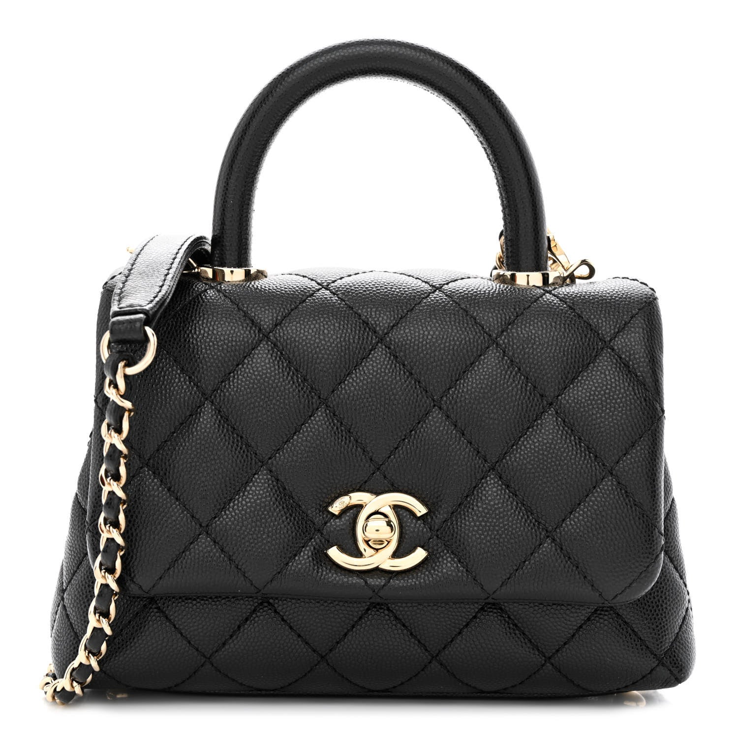 Chanel Caviar Quilted Extra Mini Coco Handle Flap Black 1 of 12