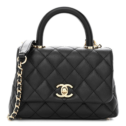 Chanel Caviar Quilted Extra Mini Coco Handle Flap Black 1 of 12