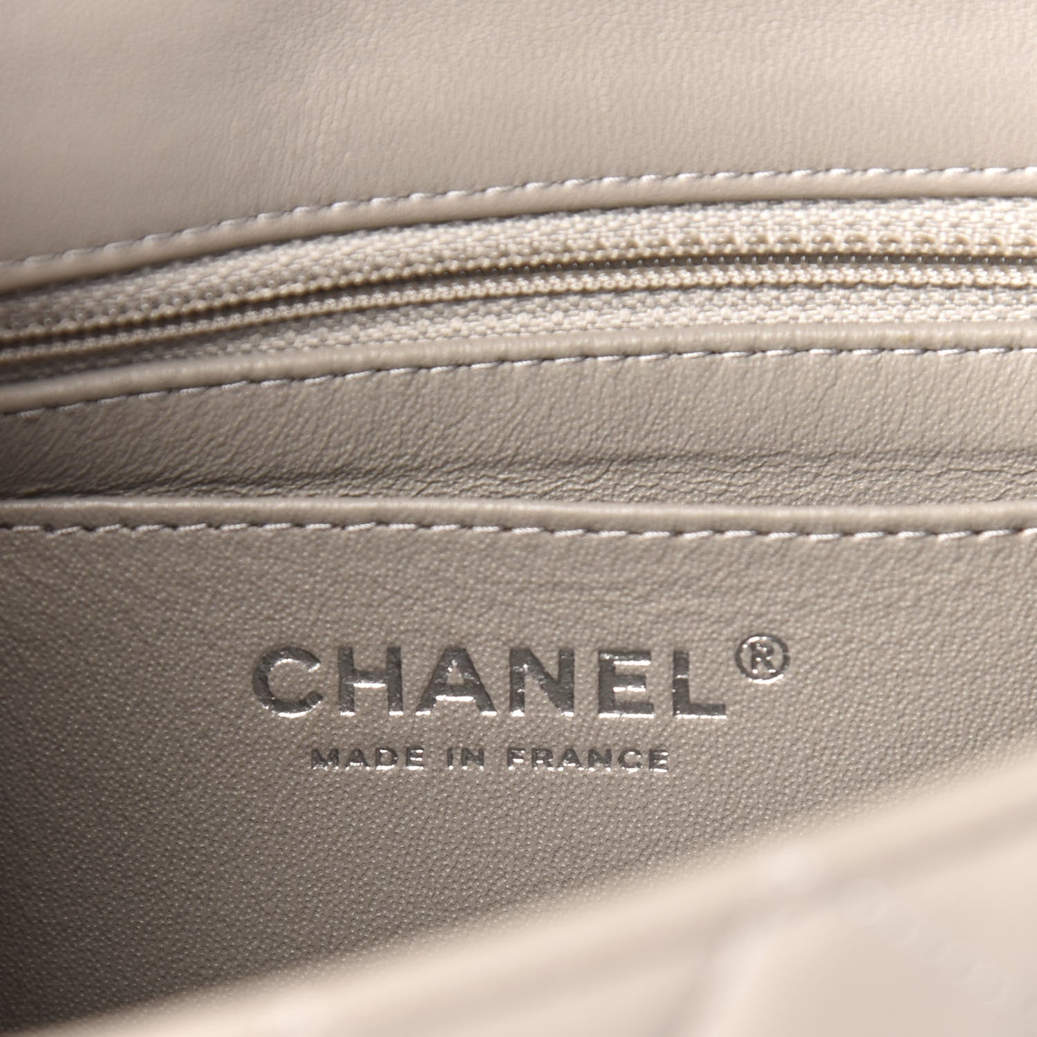 Chanel Lambskin Quilted Mini Rectangular Flap Grey 6 of 11