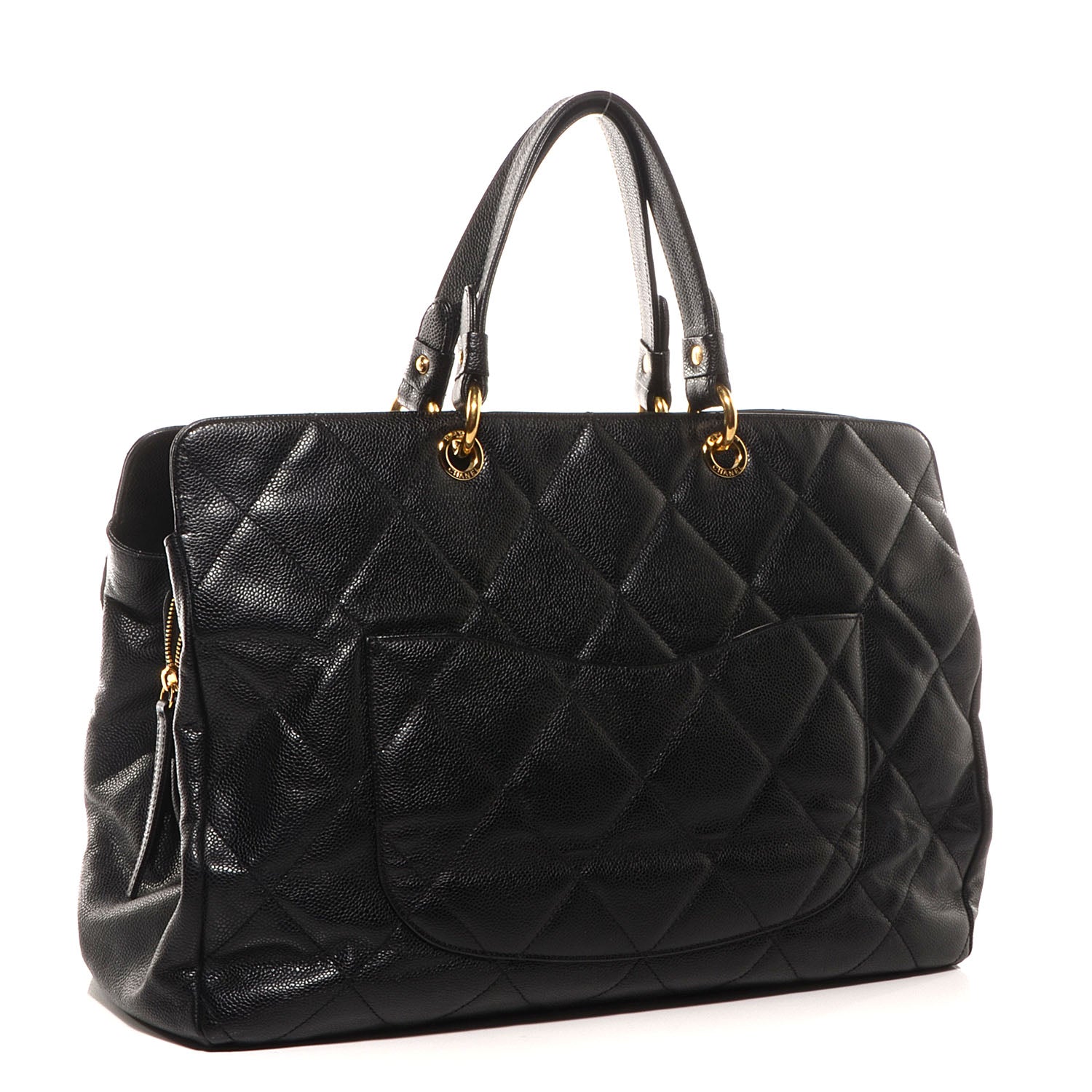 Chanel Soft Caviar Quilted CC Timeless Tote Black 3 of 7