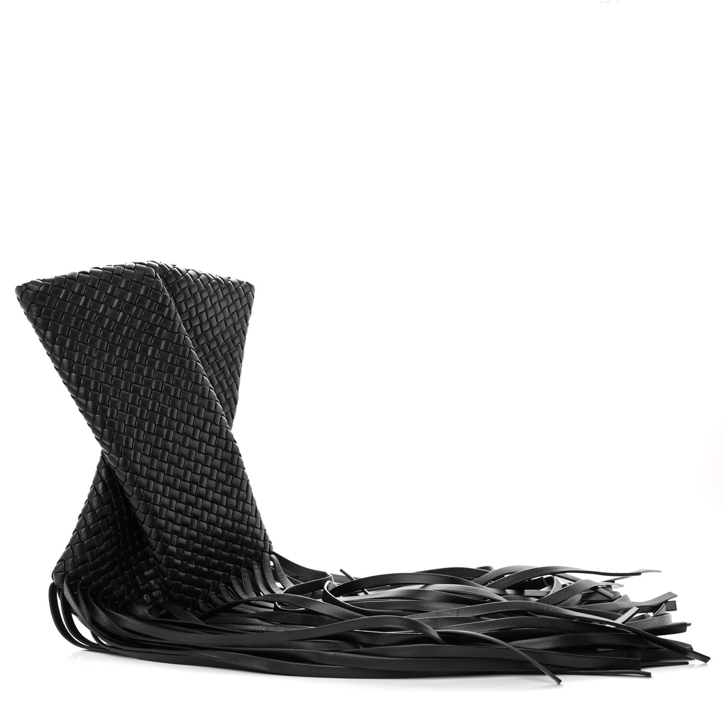 Nappa Intrecciato The Fringe Crisscross Bag Black