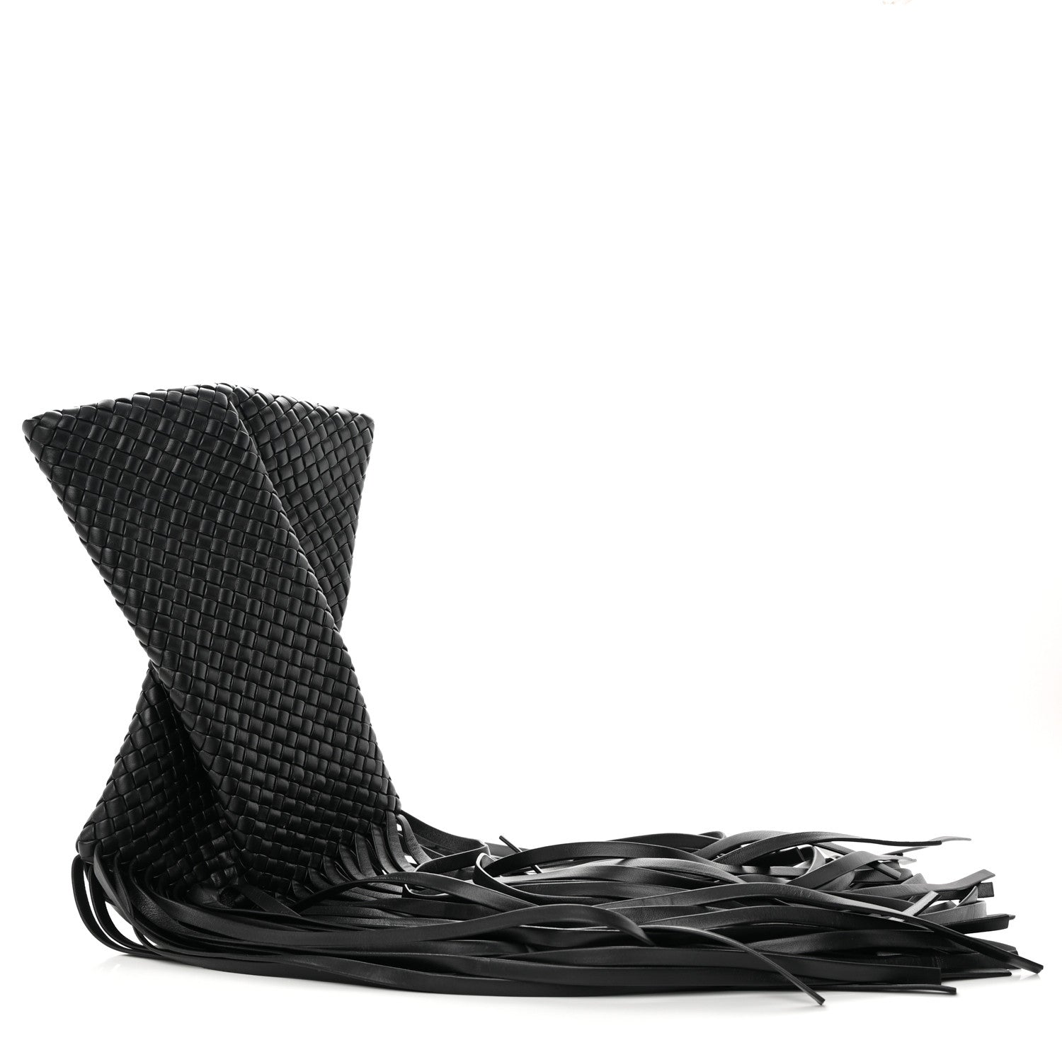 Bottega Veneta Nappa Intrecciato The Fringe Crisscross Bag Black 5 of 11