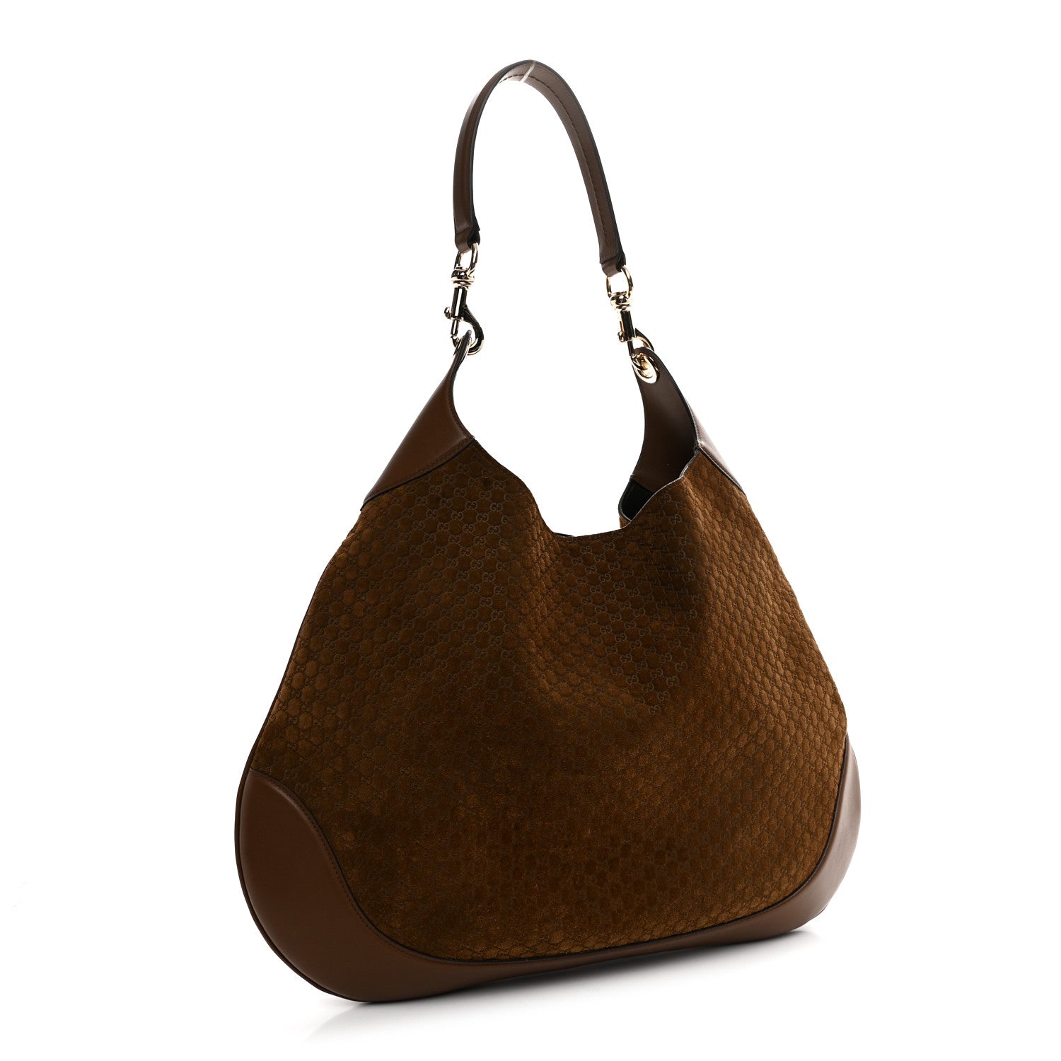 Gucci GG Suede B Large Shoulder Bag Brown 3 of 9