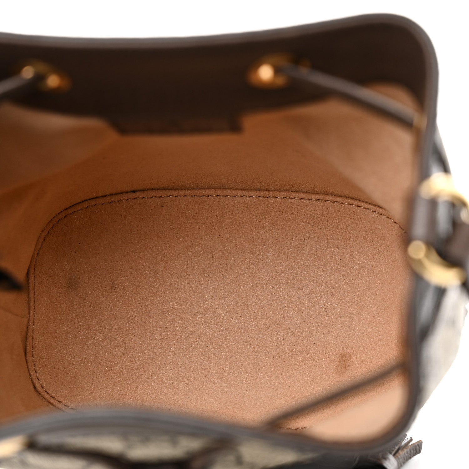Gucci GG Supreme Monogram Web Mini Ophidia Bucket Bag Brown 5 of 10