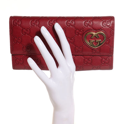 Gucci Guccissima Lovely Heart Continental Wallet Red 2 of 7