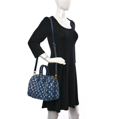Louis Vuitton Monogram Jacquard Denim Speedy Bandouliere 25 Bleu 2 of 11