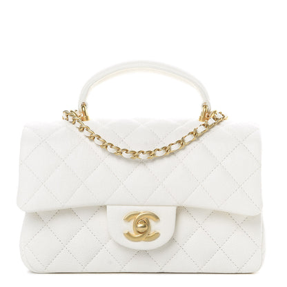 Chanel Caviar Quilted Mini Top Handle Rectangular Flap White 1 of 11
