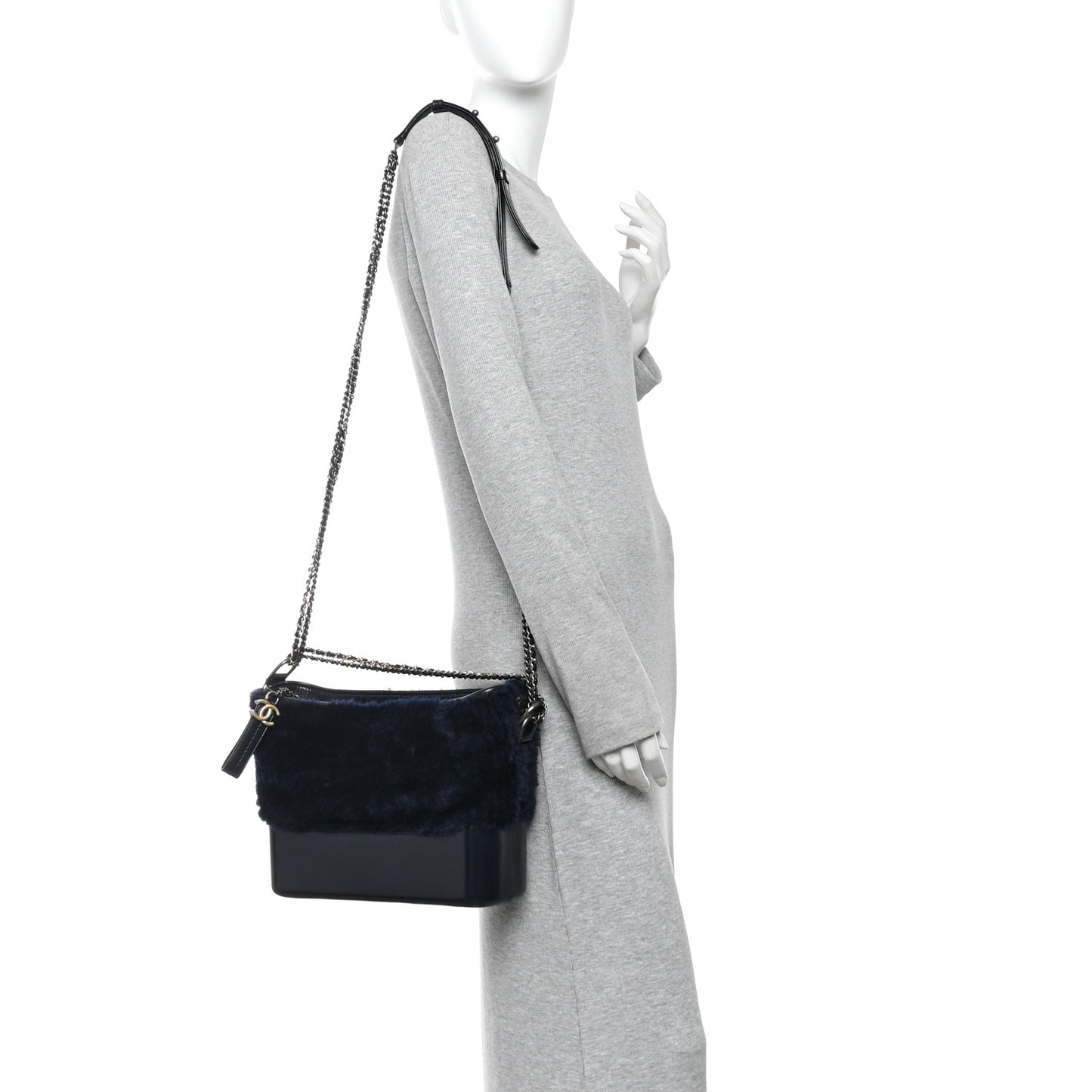 Shearling Medium Gabrielle Hobo Navy