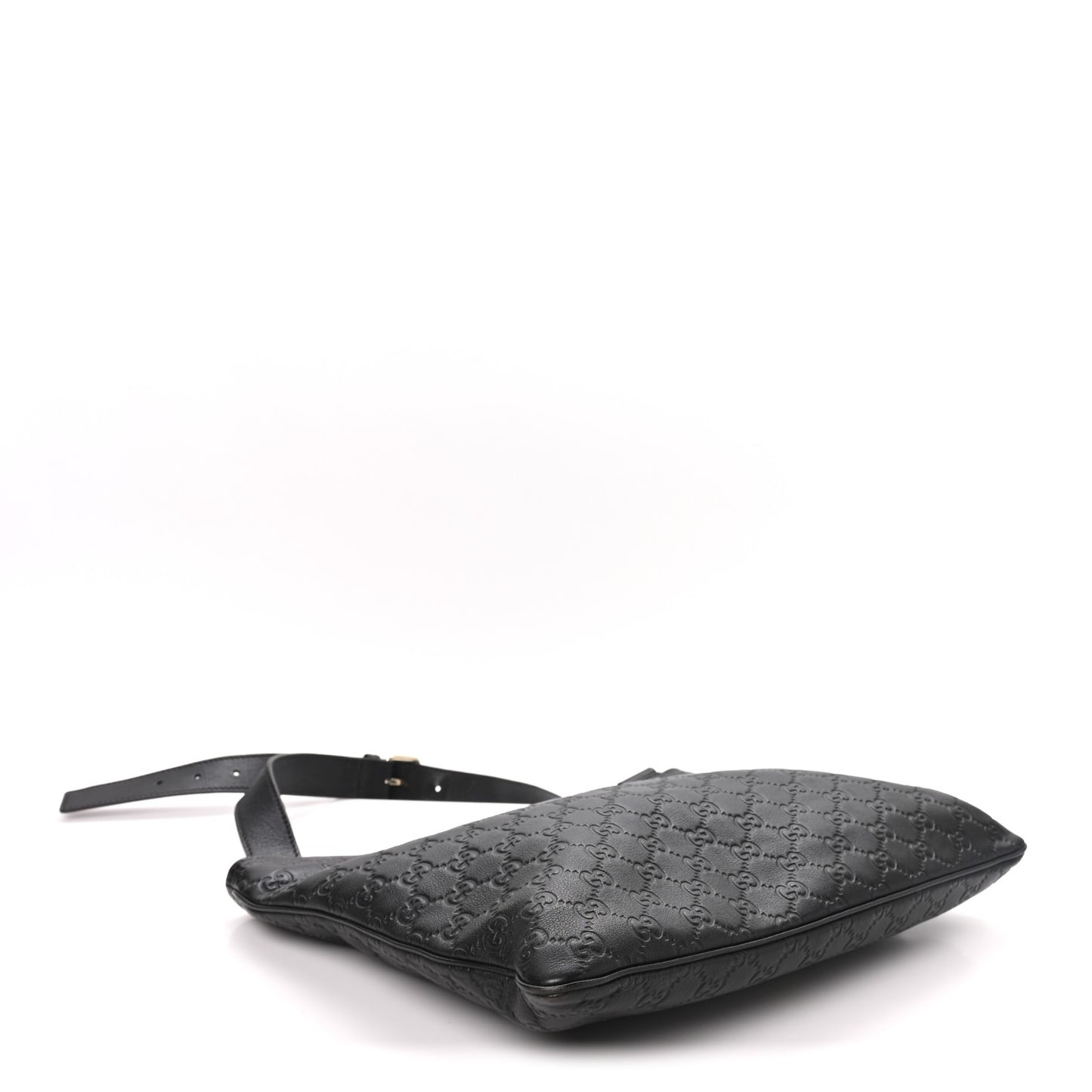 Guccissima Medium Flat Messenger Bag Black