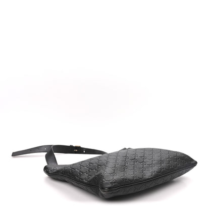 Gucci Guccissima Medium Flat Messenger Bag Black 4 of 10