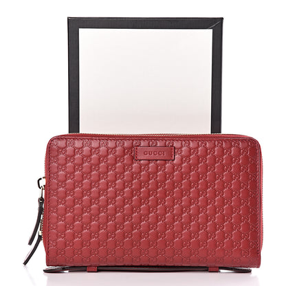 Gucci Microguccissima Zip Around Top Handle Travel Wallet Red 9 of 9
