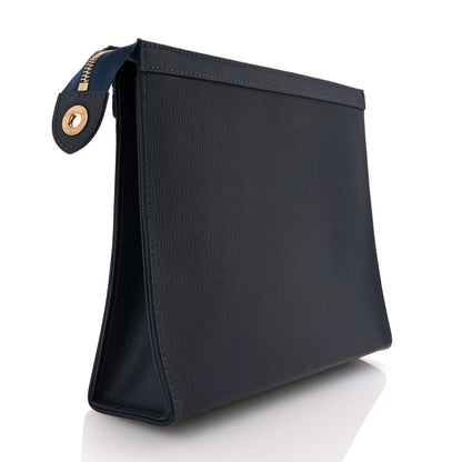 Louis Vuitton X NIGO Taurillon Monogram Denim Drip Pochette Voyage MM Blue 3 of 6