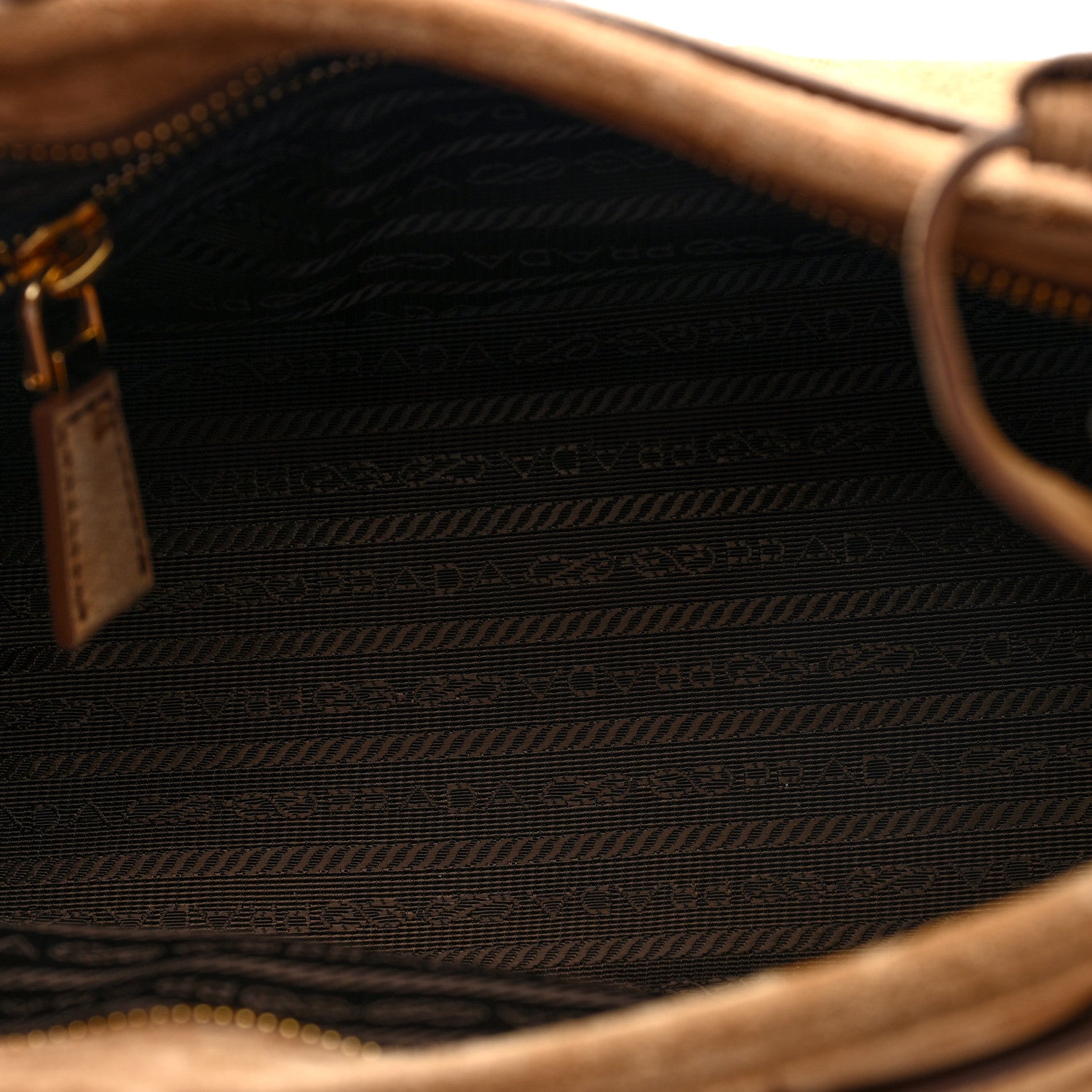 Prada Suede Triangle Medium Bonnie Shoulder Bag Cinnamon 5 of 9