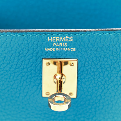 Hermes Togo Kelly Retourne 25 Bleu Zanzibar 6 of 11