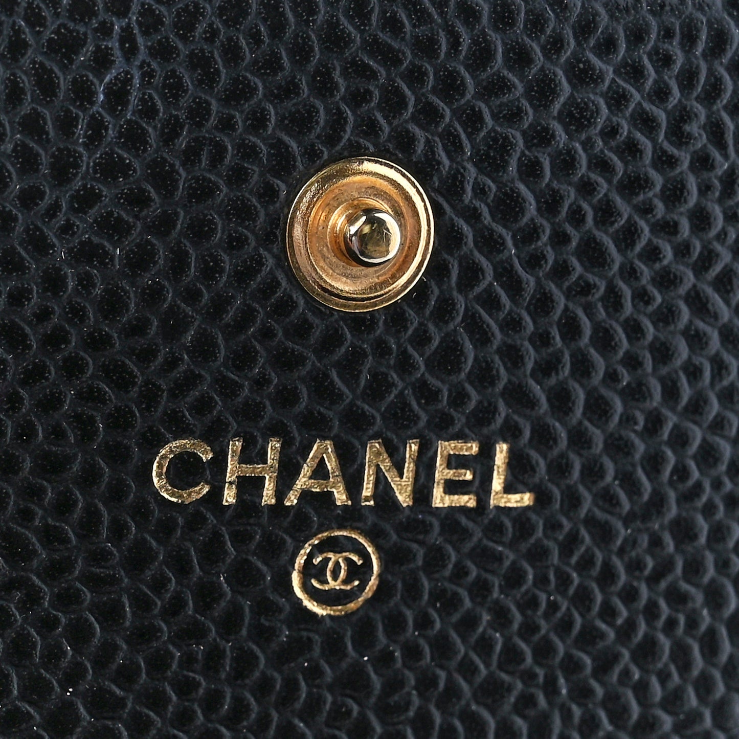 Caviar Quilted Large Gusset Flap Wallet Black
