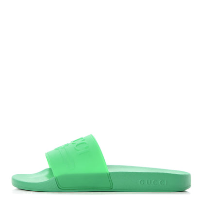Gucci Rubber Logo Stamped Mens Slide Sandals 7 Verde 1 of 11