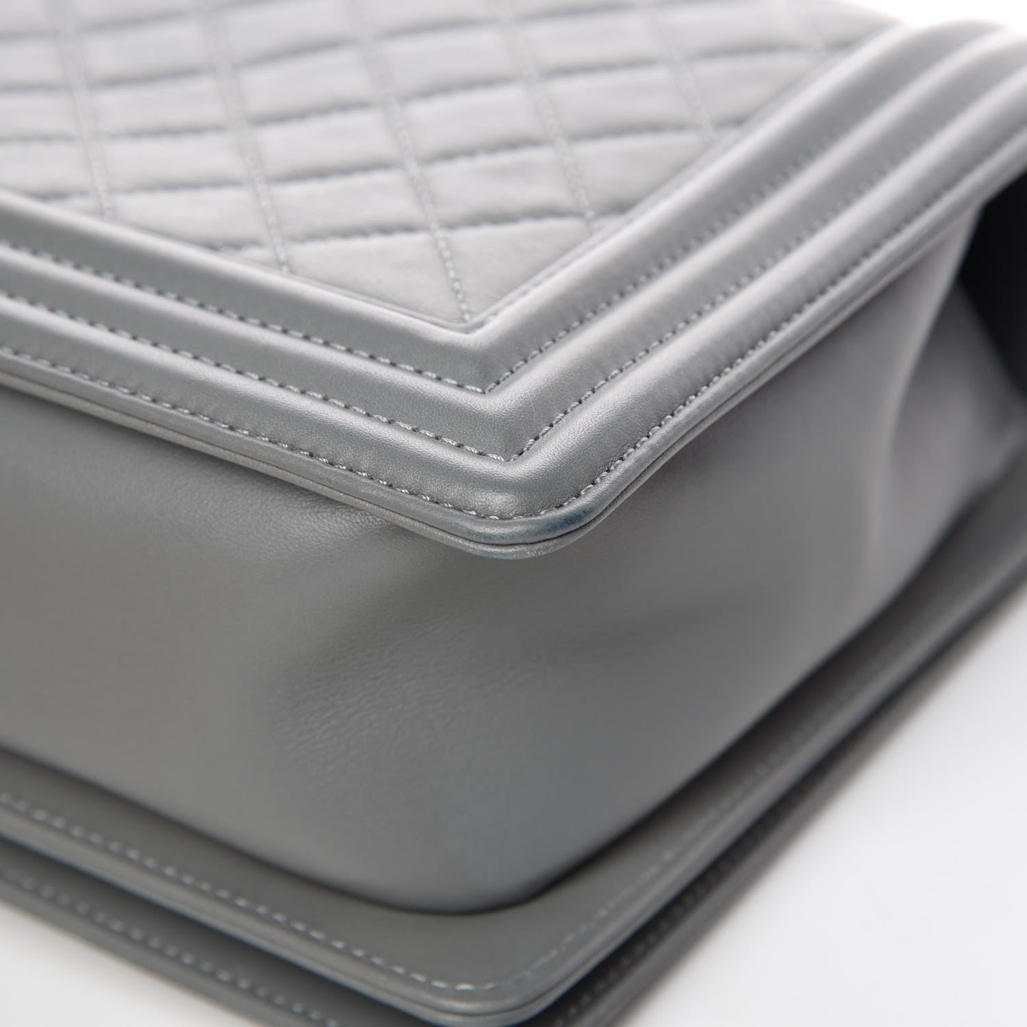 Chanel Calfskin Quilted New Medium Boy Flap Grey 11 of 13