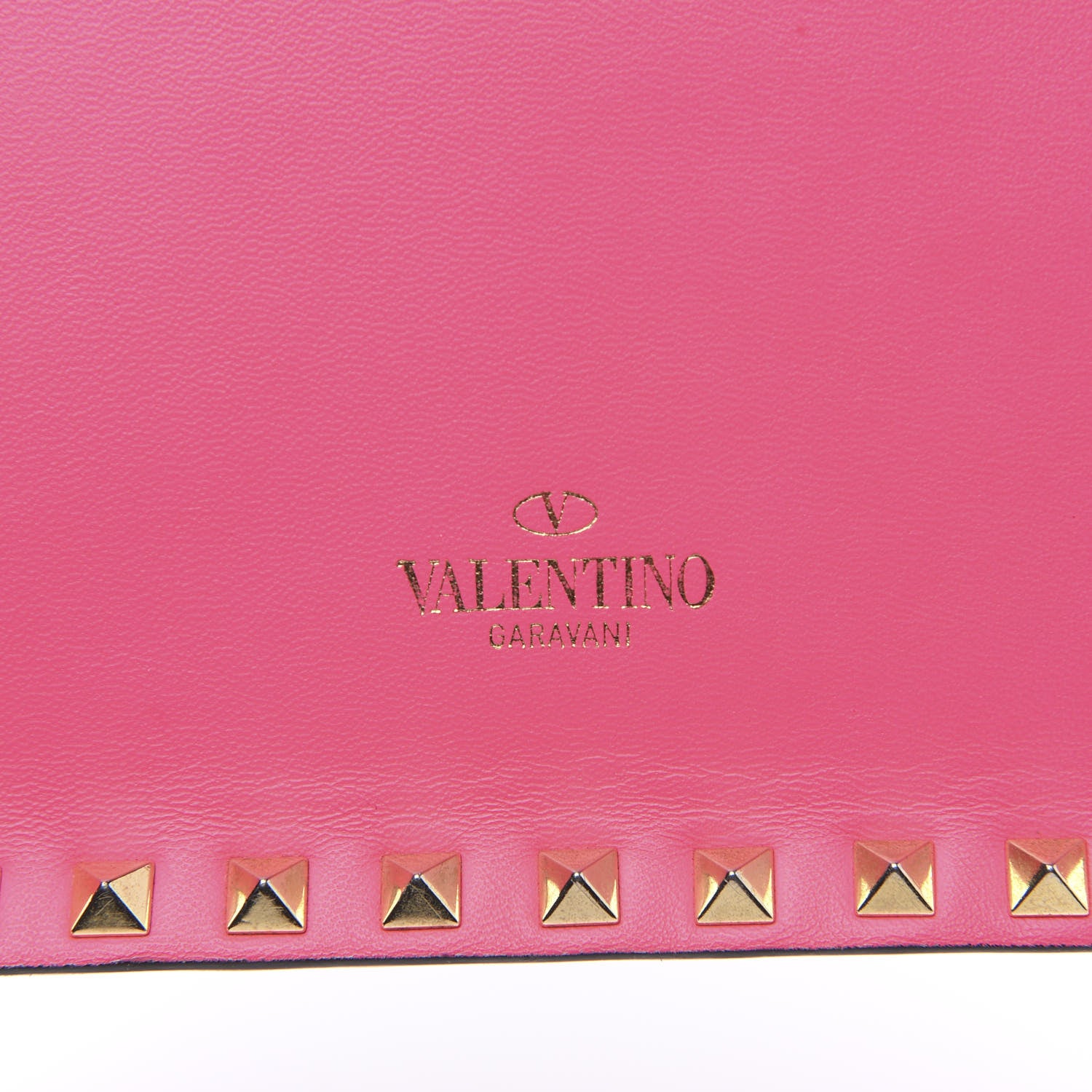 Valentino Garavani Nappa Rockstud Wristlet Clutch Fuxia Fluo 9 of 12