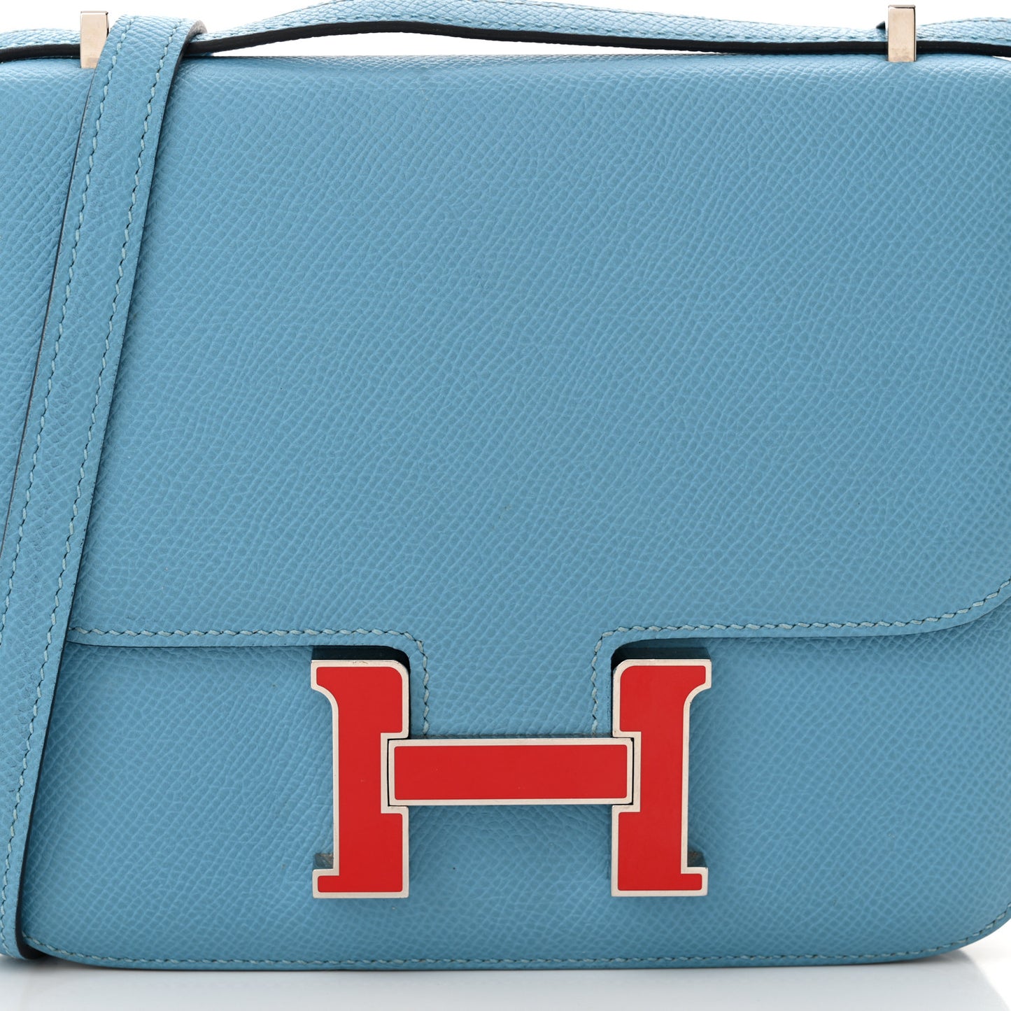 Epsom Enamel Constance 18 Bleu du Nord Rouge