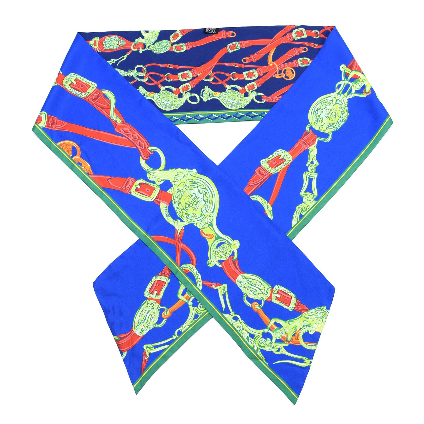 Silk Brides De Gala Maxi Twilly Bleu Electrique Vert Marine