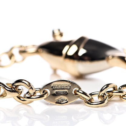 Bulgari 18K Yellow White Gold Fish Chain Bracelet 4 of 4