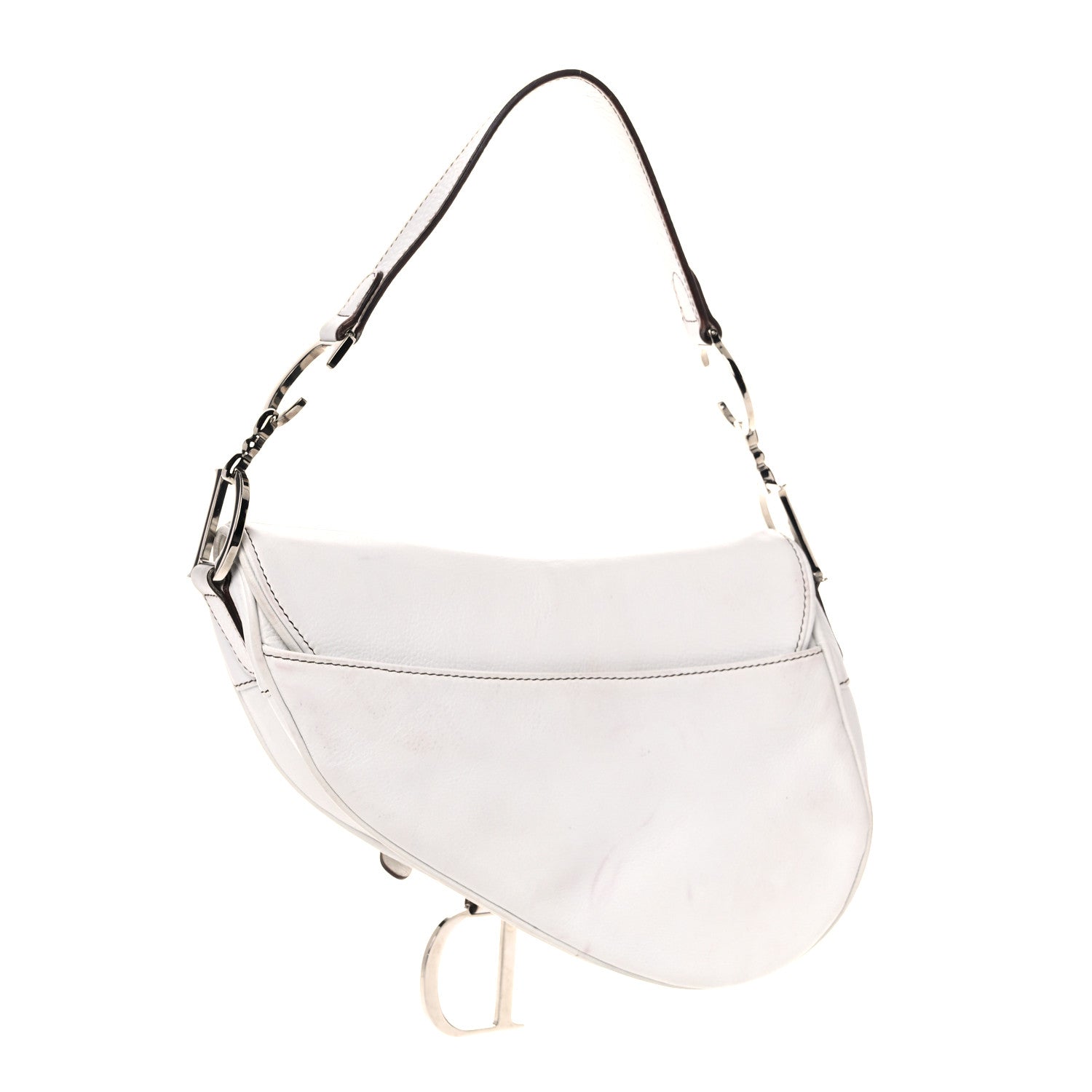 Christian Dior Calfskin Saddle Bag White 2 of 27
