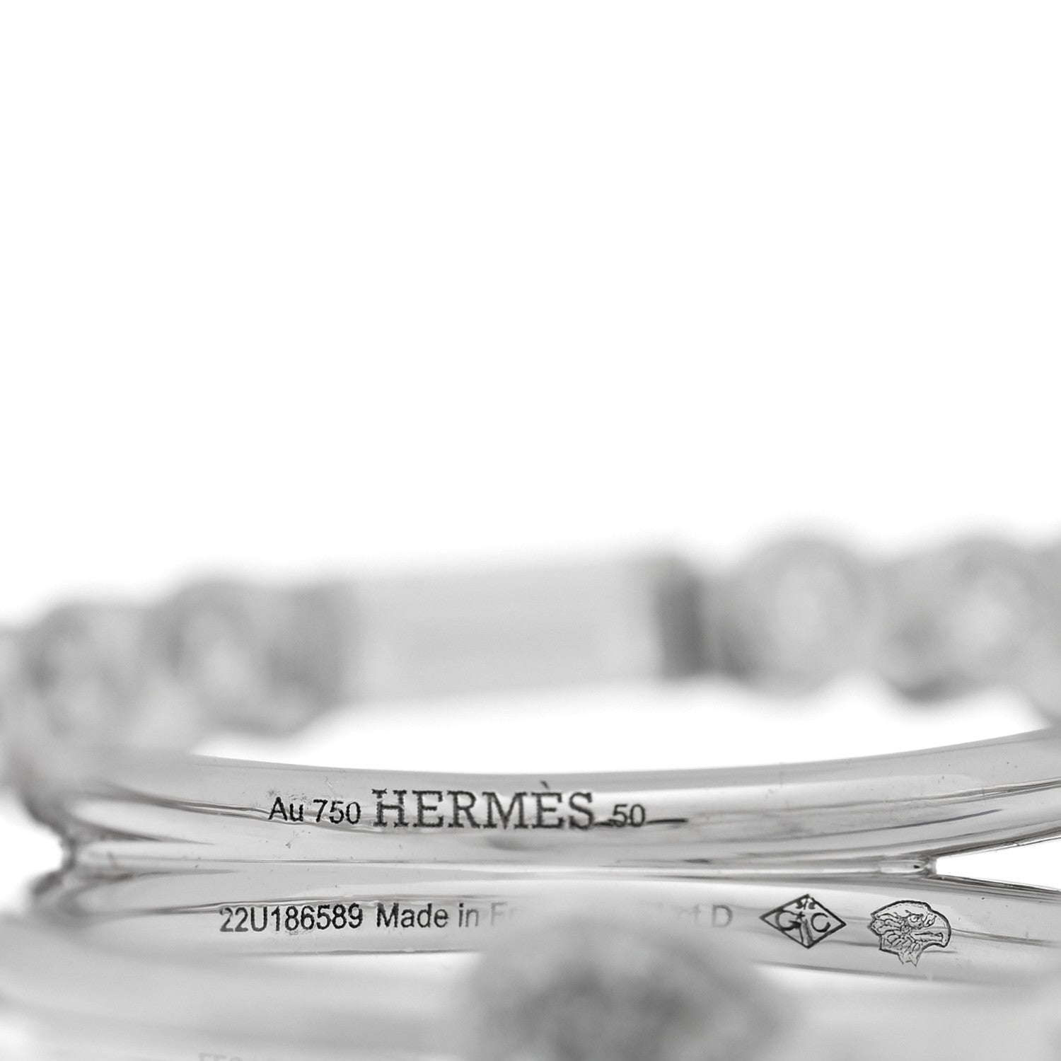 Hermes 18K White Gold Diamond Chaine D'Ancre Fancy Chaos Ring 50 5.25 4 of 5