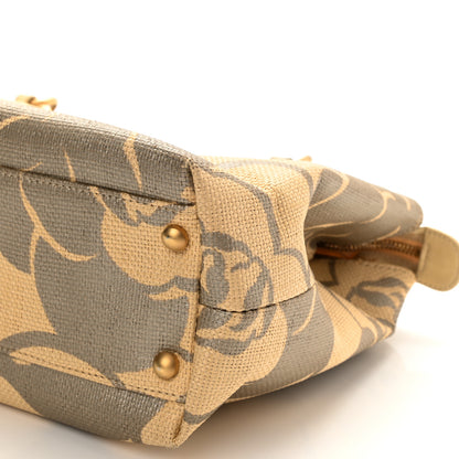 Chanel Canvas Camellia Printed Shoulder Bag Beige Grey 10 of 10