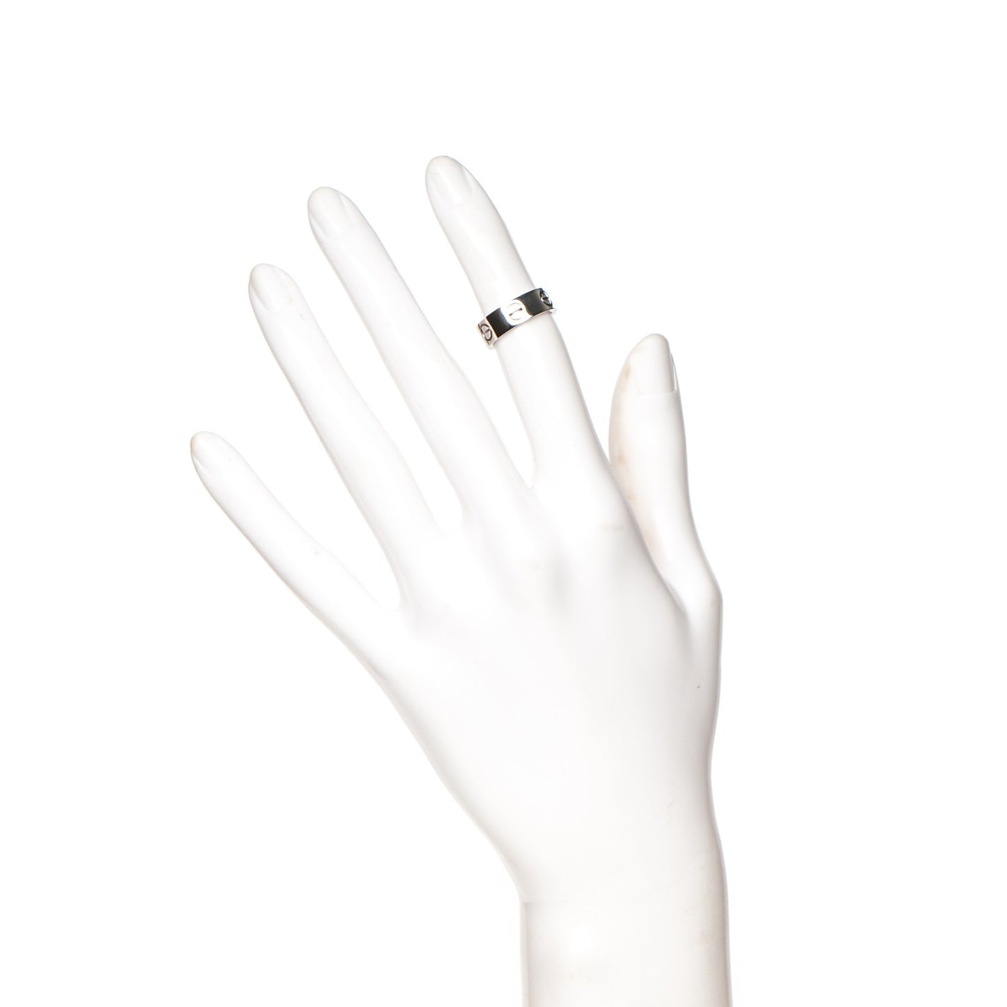 18K White Gold 5.5mm LOVE Ring 46 3.75