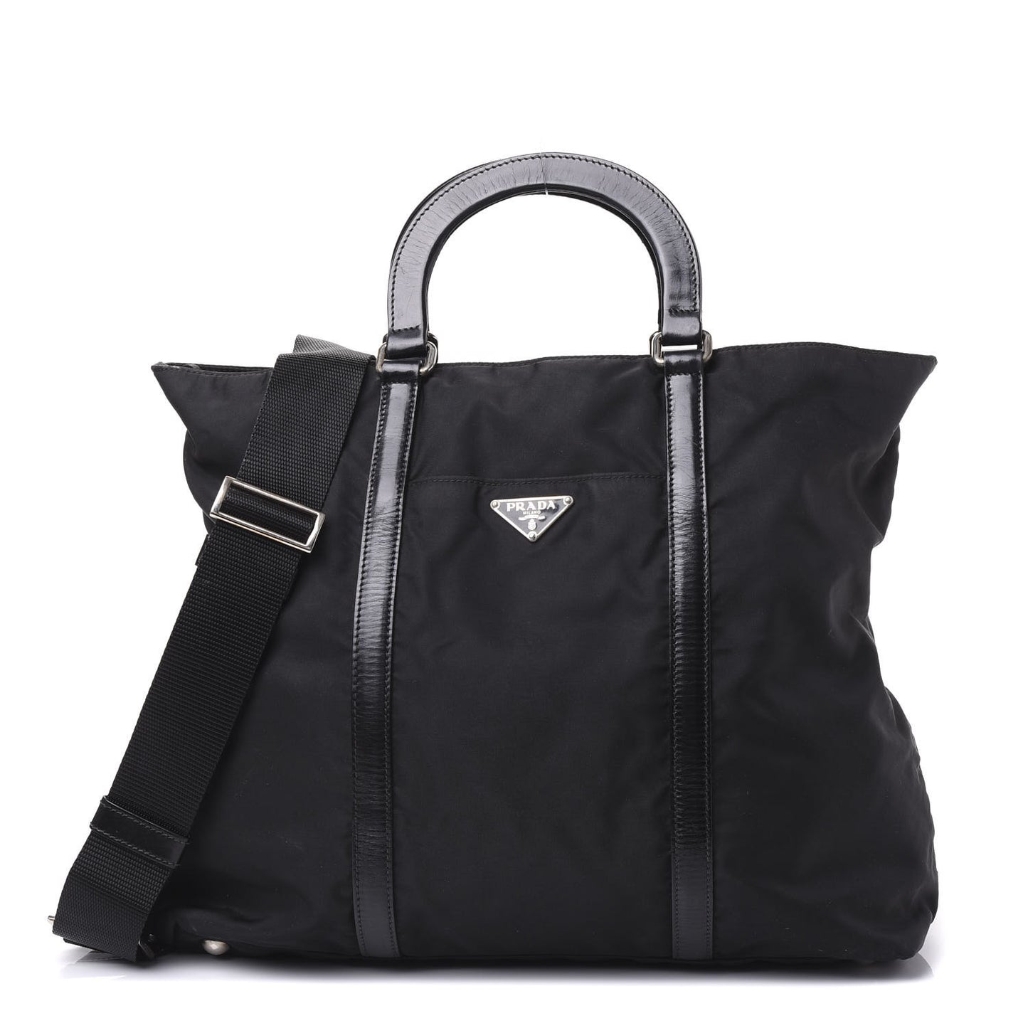 Tessuto Nylon Soft Calf Tote Black