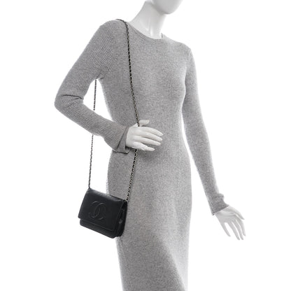 Chanel Caviar Timeless CC Wallet On Chain WOC Black 2 of 8