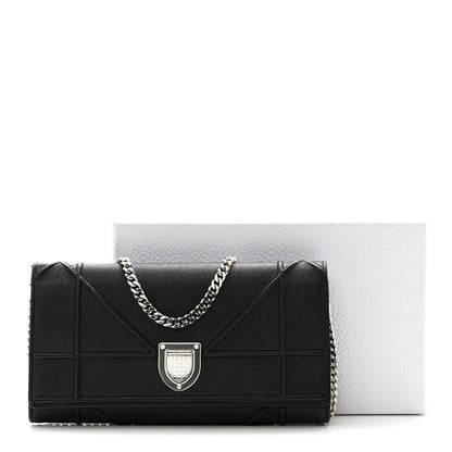 Christian Dior Grained Calfskin Diorama Croisiere Chain Wallet Black 10 of 10