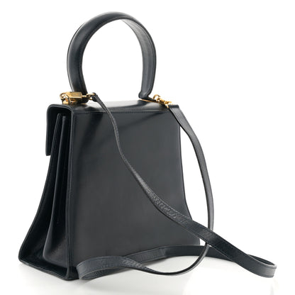 Salvatore Ferragamo Brushed Off Calfskin Small Iconic Top Handle Bag Navy 3 of 10