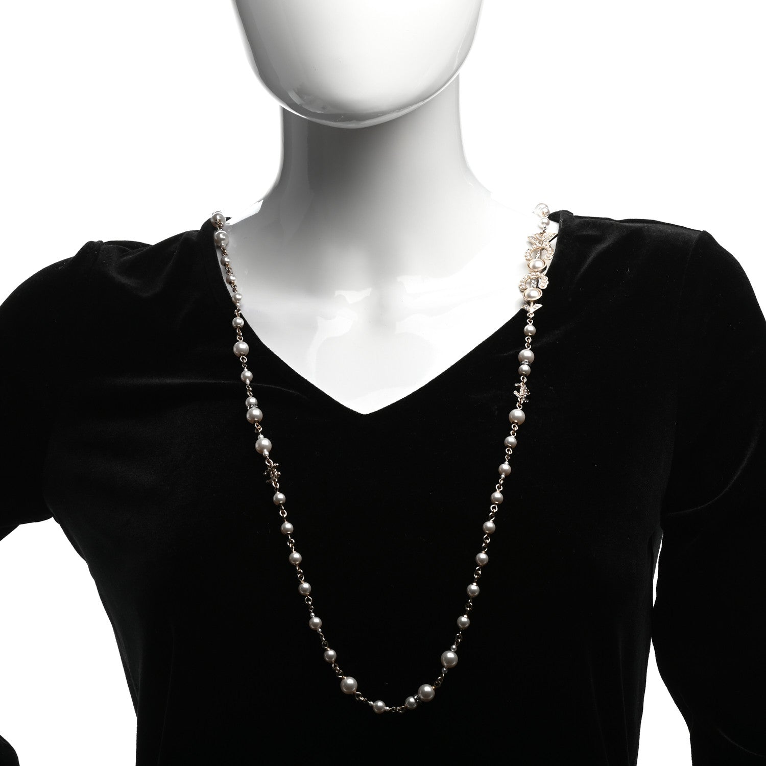 Chanel Pearl CC Coco Necklace Gold 2 of 5