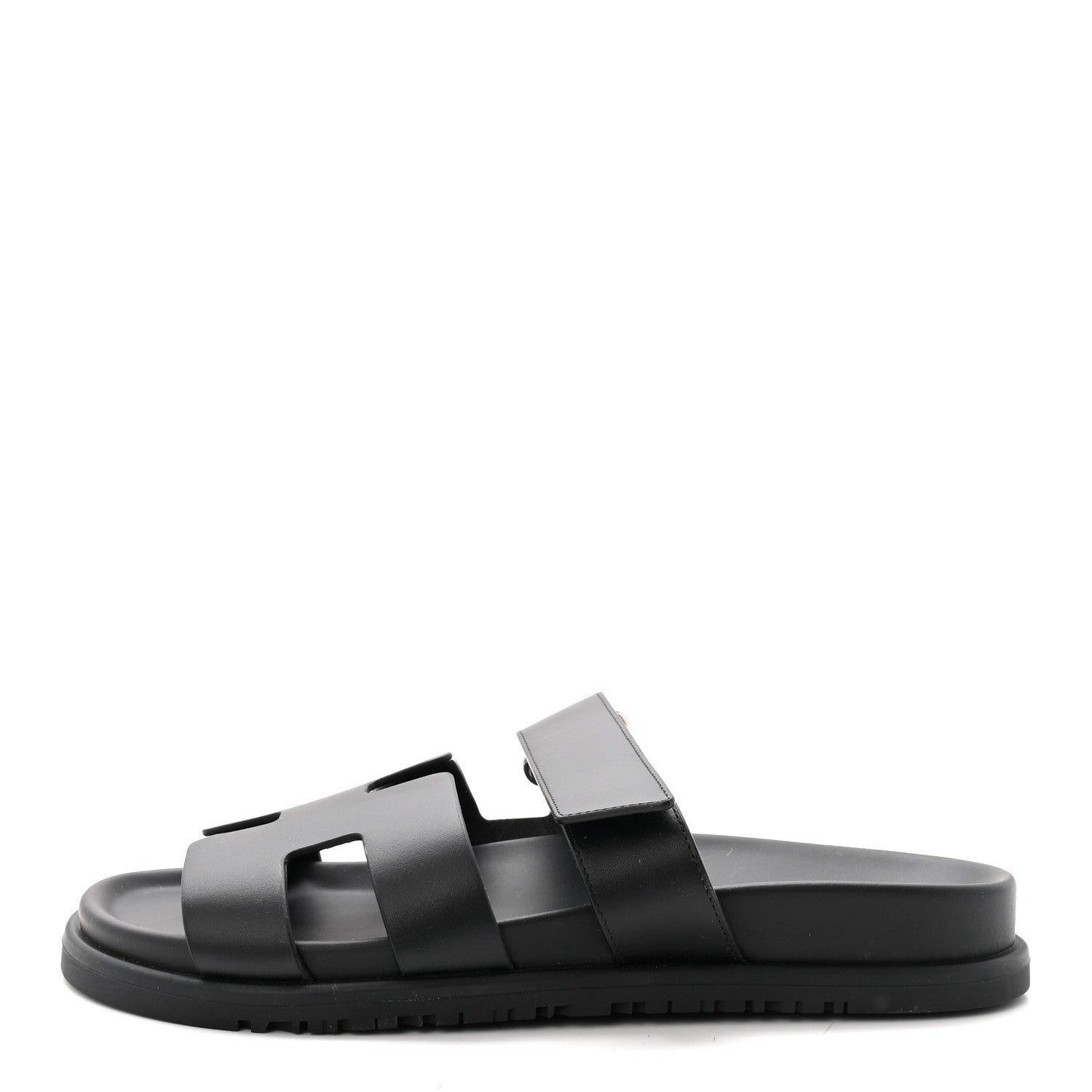Hermes Calfskin Womens Chypre Sandals 39 Black 1 of 9