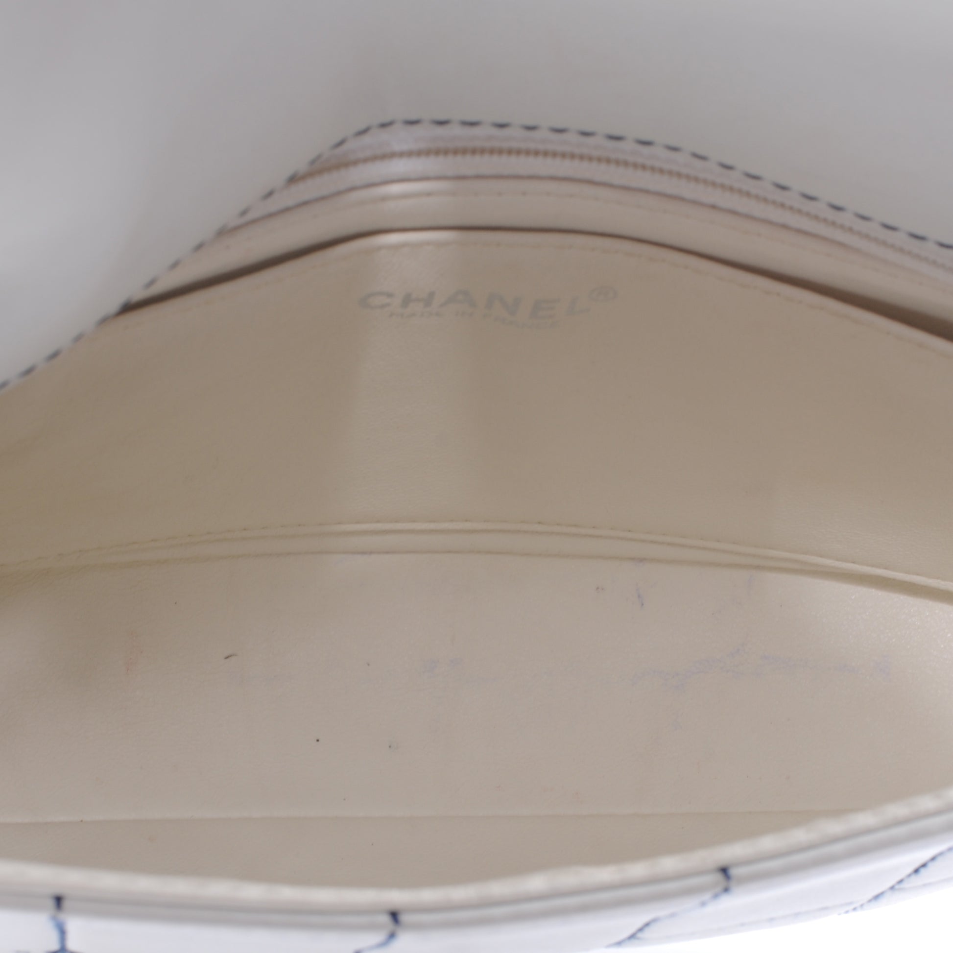 Chanel Lambskin Contrast Stitch Medium Flap White 6 of 10