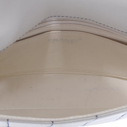 Chanel Lambskin Contrast Stitch Medium Flap White 6 of 10