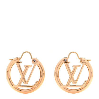 Louis Vuitton Metal Small Louise Hoop Earrings Gold 1 of 4
