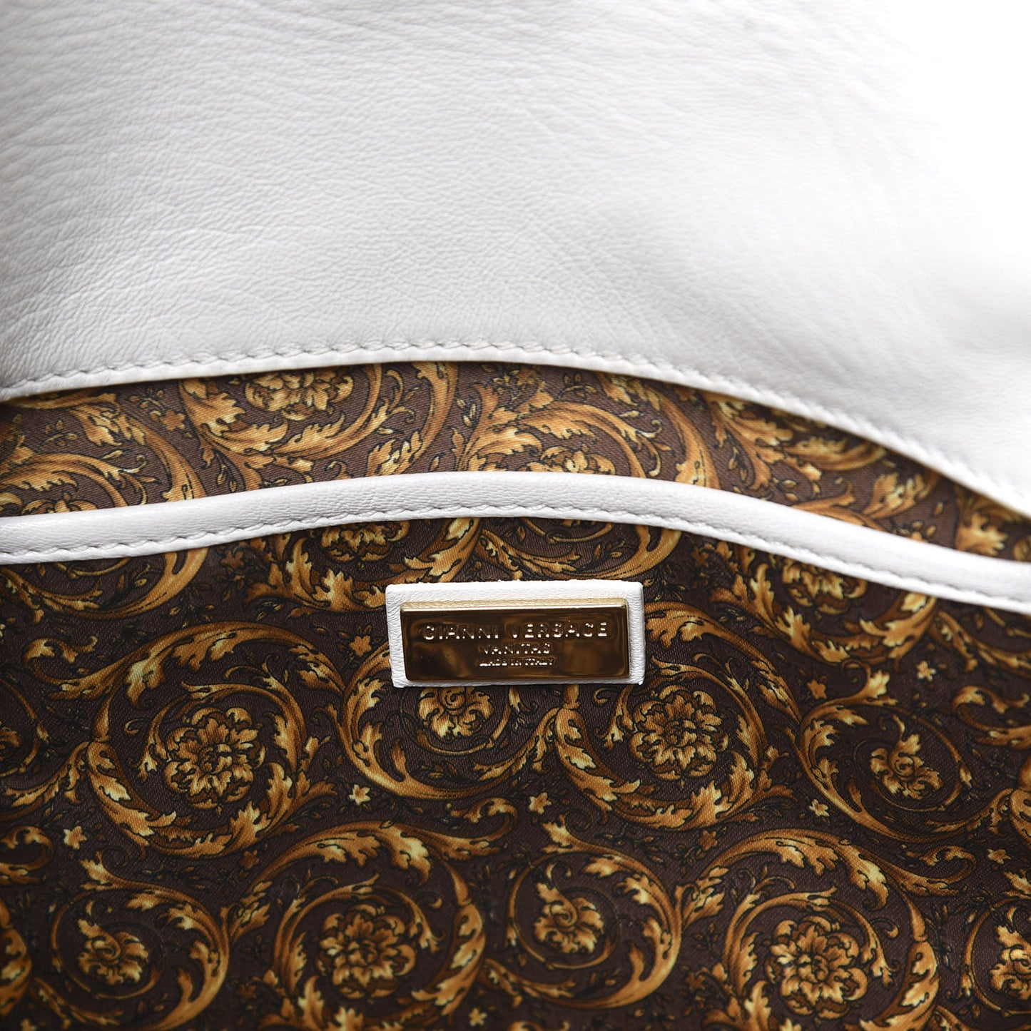 Nappa Barocco Quilted Vanitas Medea Shoulder Bag White