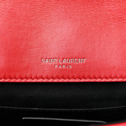 Saint Laurent Lambskin Patchwork Monogram Small Jamie Red 6 of 14