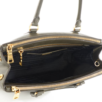Prada Saffiano Medium Galleria Double Zip Tote Militare 6 of 10