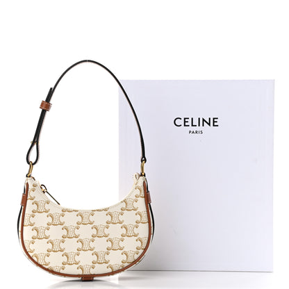 Celine Canvas Calfskin Mini Ava Triomphe Shoulder Bag White 14 of 14