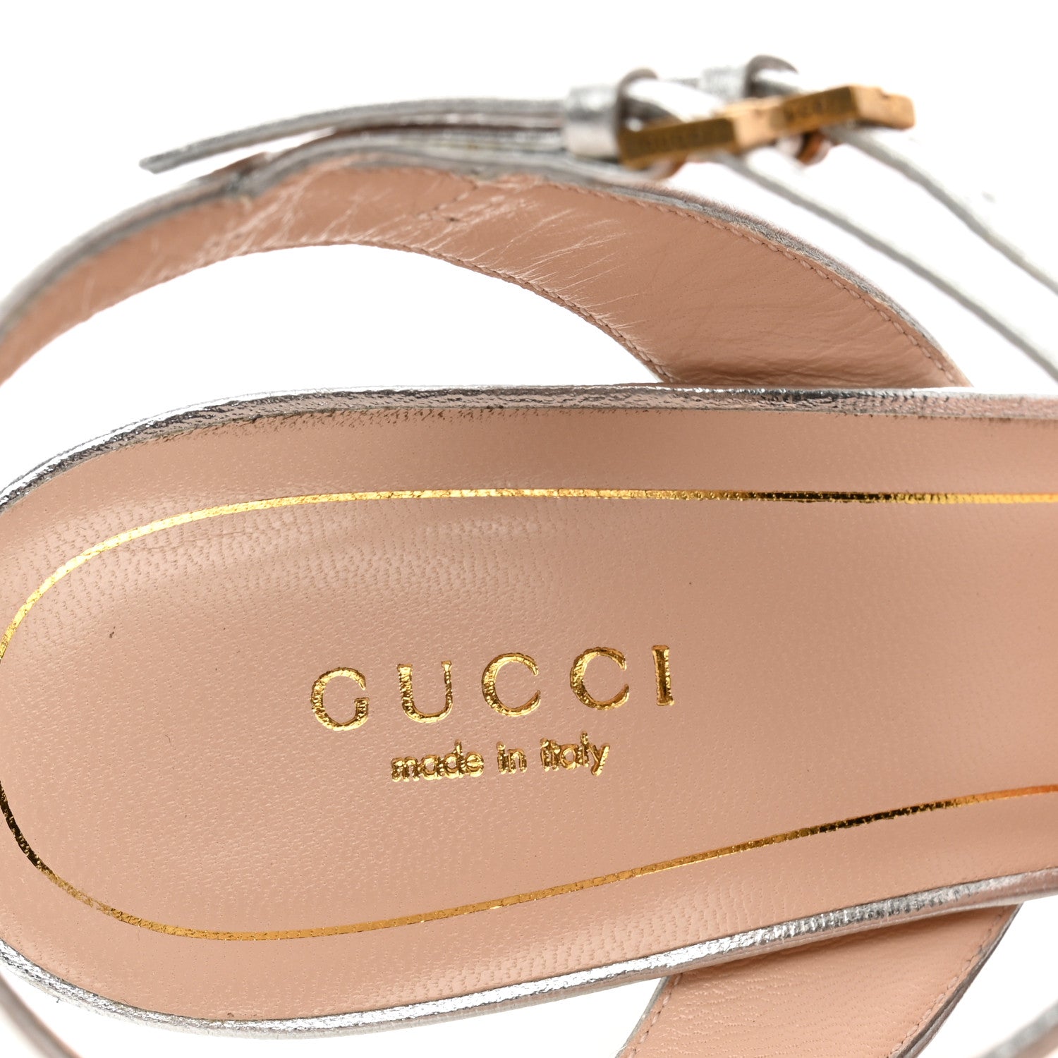 Gucci Nappa Silk Swarovski Crystal Wedge Engel Sandals 39.5 Argento 7 of 11