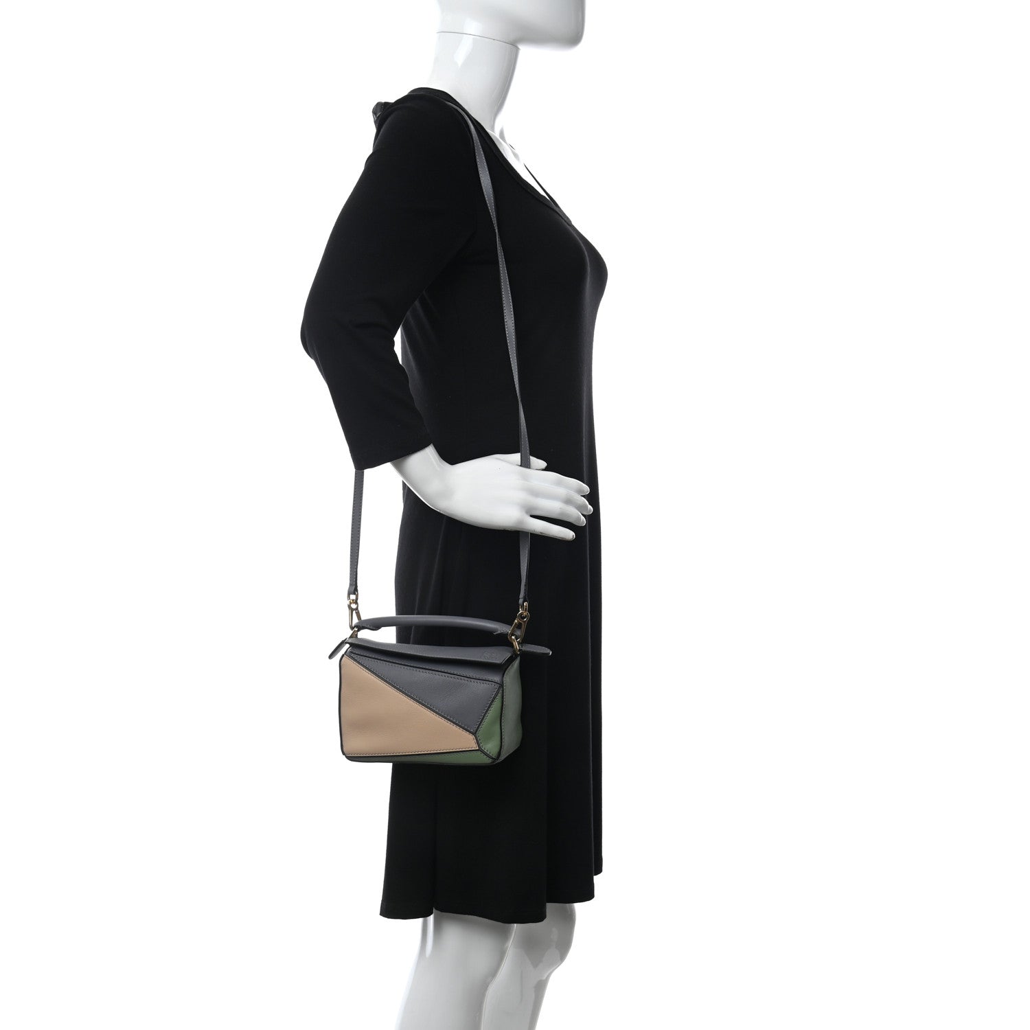 Loewe Calfskin Mini Puzzle Bag Asphalt Grey Nude 2 of 11