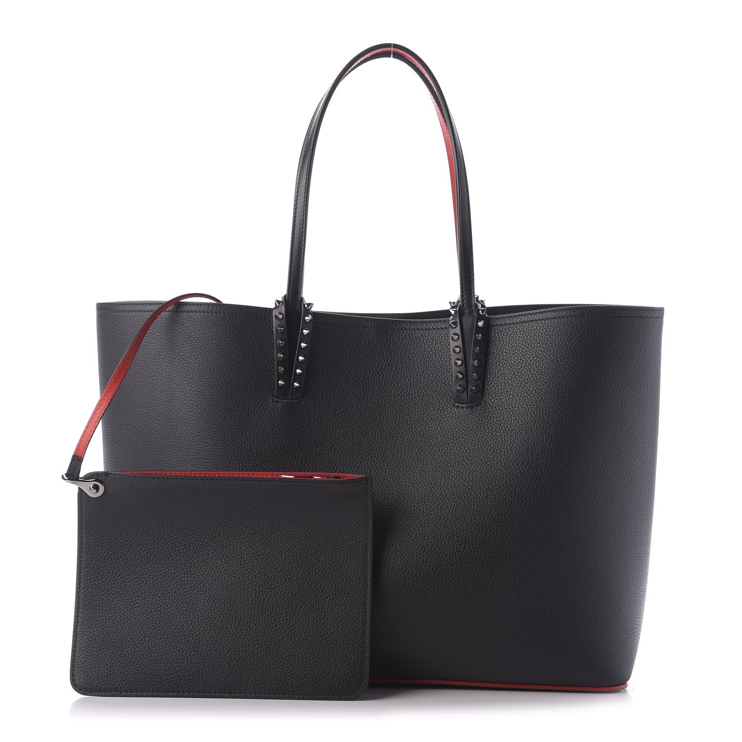 Christian Louboutin Calfskin Spikes East West Cabata Tote Black 1 of 9