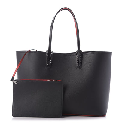 Christian Louboutin Calfskin Spikes East West Cabata Tote Black 1 of 9